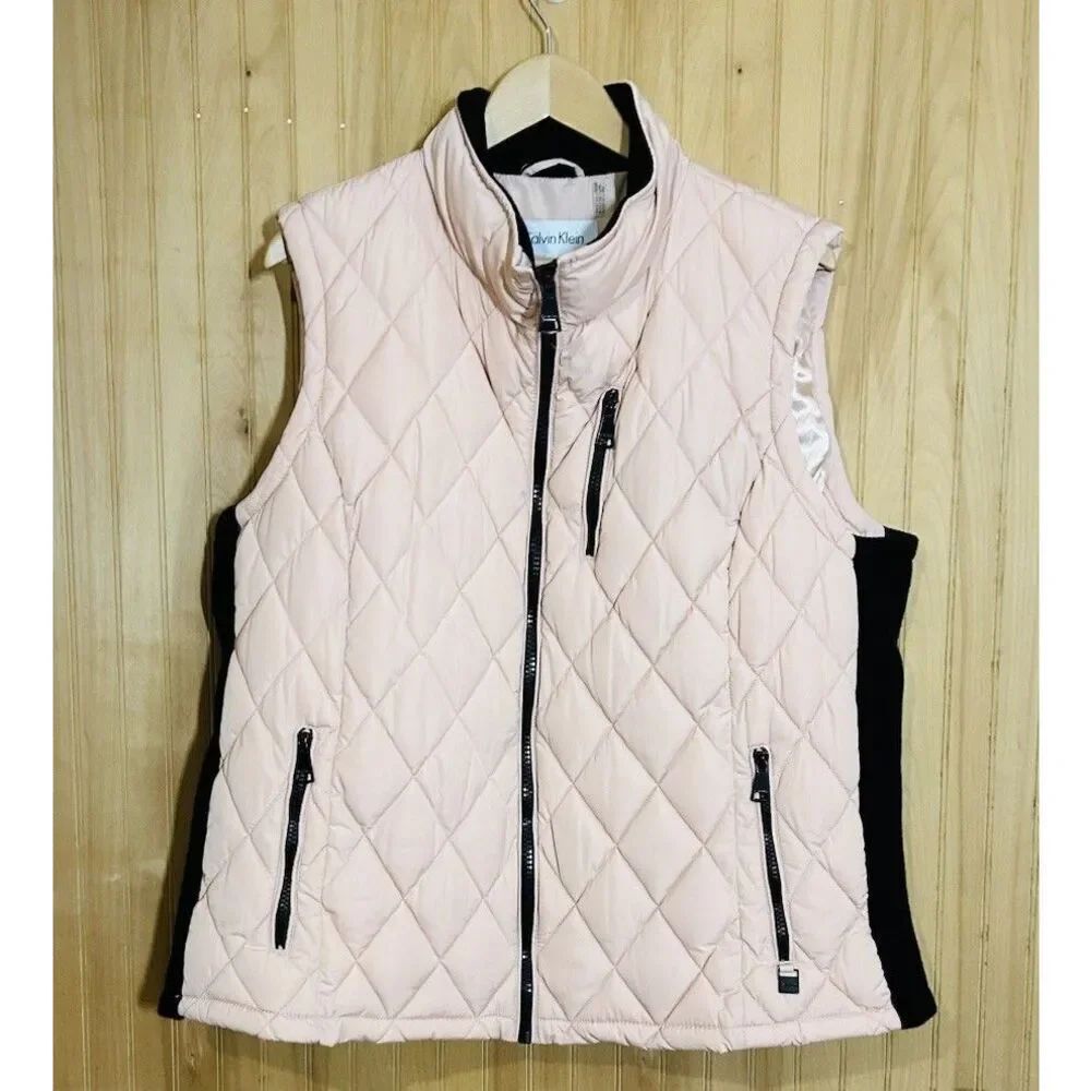 Calvin Klein Performance Women’s Puffer Vest Pink Black 2X W7XT7452